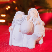 Load image into Gallery viewer, White Nativity Set - Flight to Egypt | 1.54&#39;&#39; | 4cm
