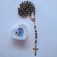 Load image into Gallery viewer, Centennial Black &amp; Gold Murano Rosary
