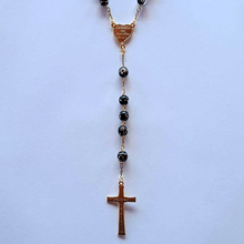 Cargar imagen en el visor de la galería, Centennial Black &amp; Gold Murano Rosary
