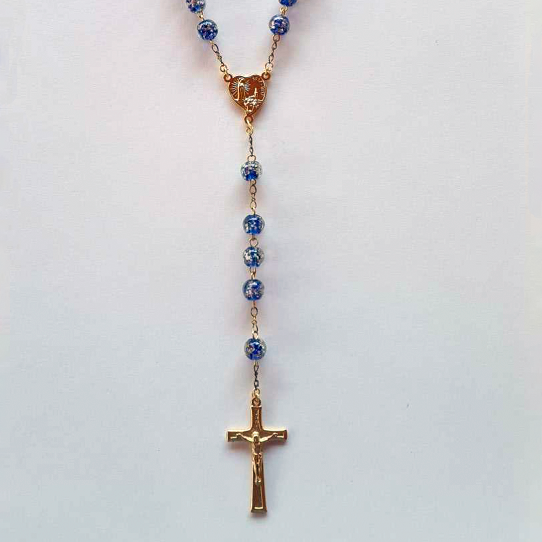 Centennial Blue & Gold Murano Rosary