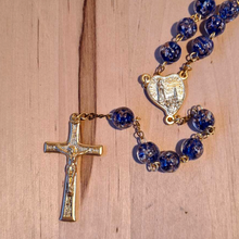 Cargar imagen en el visor de la galería, Centennial Blue &amp; Gold Murano Rosary

