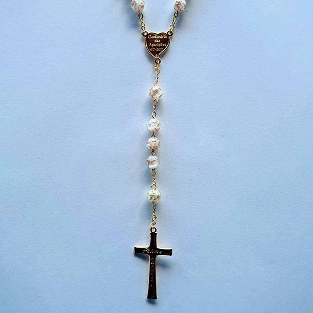 Centennial Cream & Gold Murano Rosary