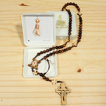 Load image into Gallery viewer, Holy Wood Fatima Rosary
